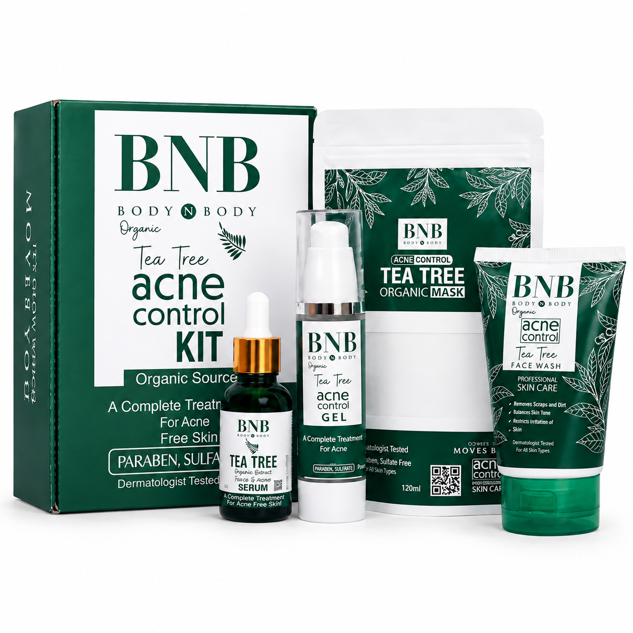BNB Tea Tree Acne Control Complete Organic Skin Care Kit