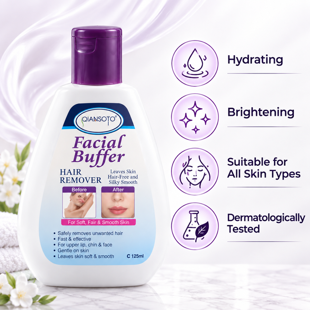 Qiansoto Facial Buffer Hair Removal Cream Smooth Skin Formula