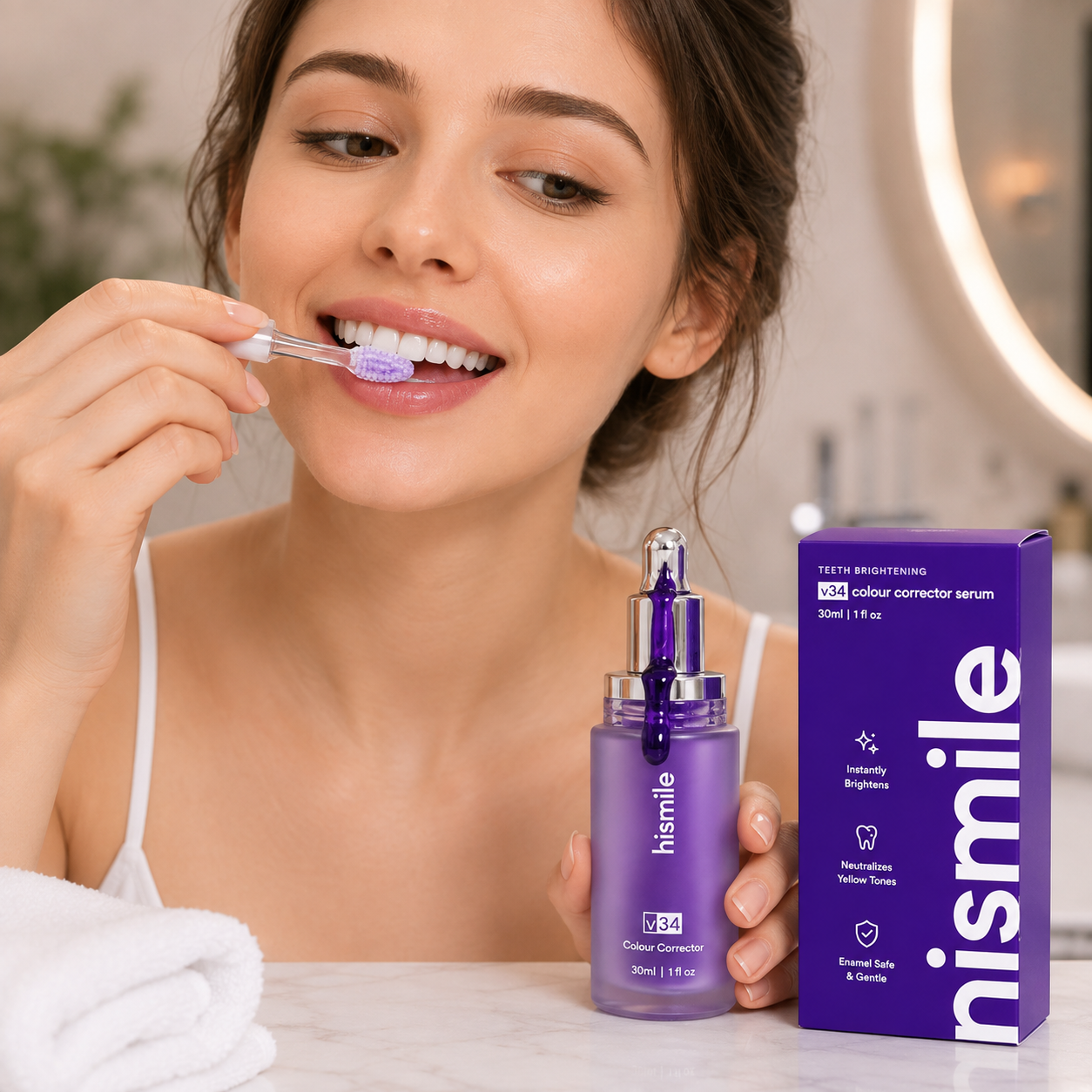 V34 Colour Corrector Teeth Whitening Serum Bright Smile Formula