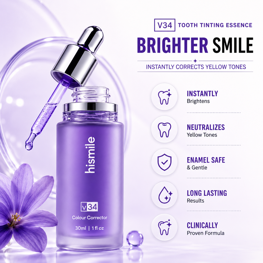 V34 Colour Corrector Teeth Whitening Serum Bright Smile Formula