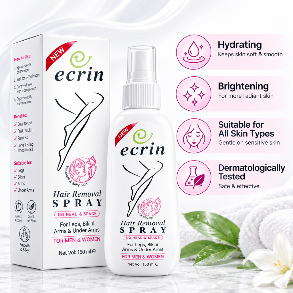Ecrin Hair Removal Spray for Men & Women Smooth Skin Formula