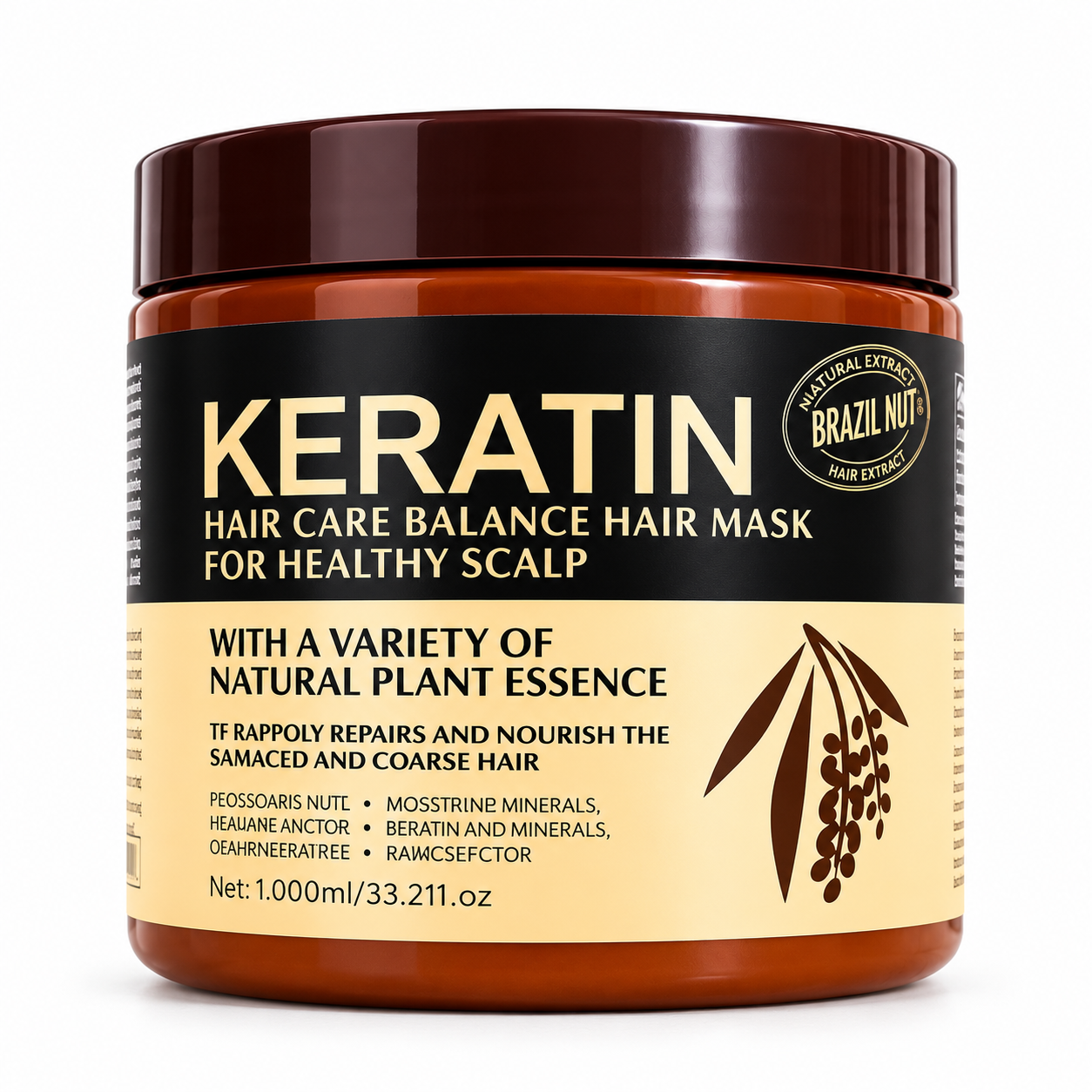 Keratin Hair Care Balance Hair Mask Deep Repair Formula 1000ml
