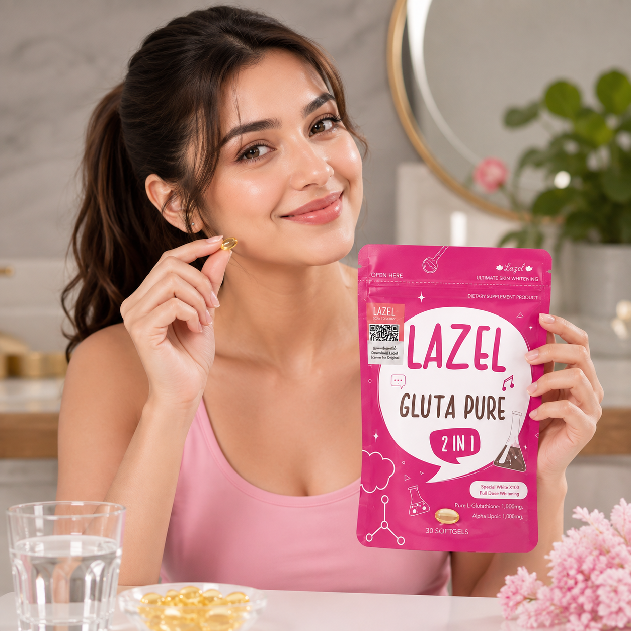 Lazel Gluta Pure 2-in-1 – 30 Softgels | Glutathione & Alpha Lipoic Acid